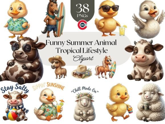 Funny Summer Tropical Lifestyle Animals: A Designer's Guide