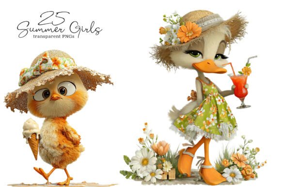 Summer Girls with Drinks Clipart: A Designer's Guide to Vibrant Creativity