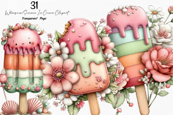 Whimsical Summer Ice Cream Clipart: Beyond Typography